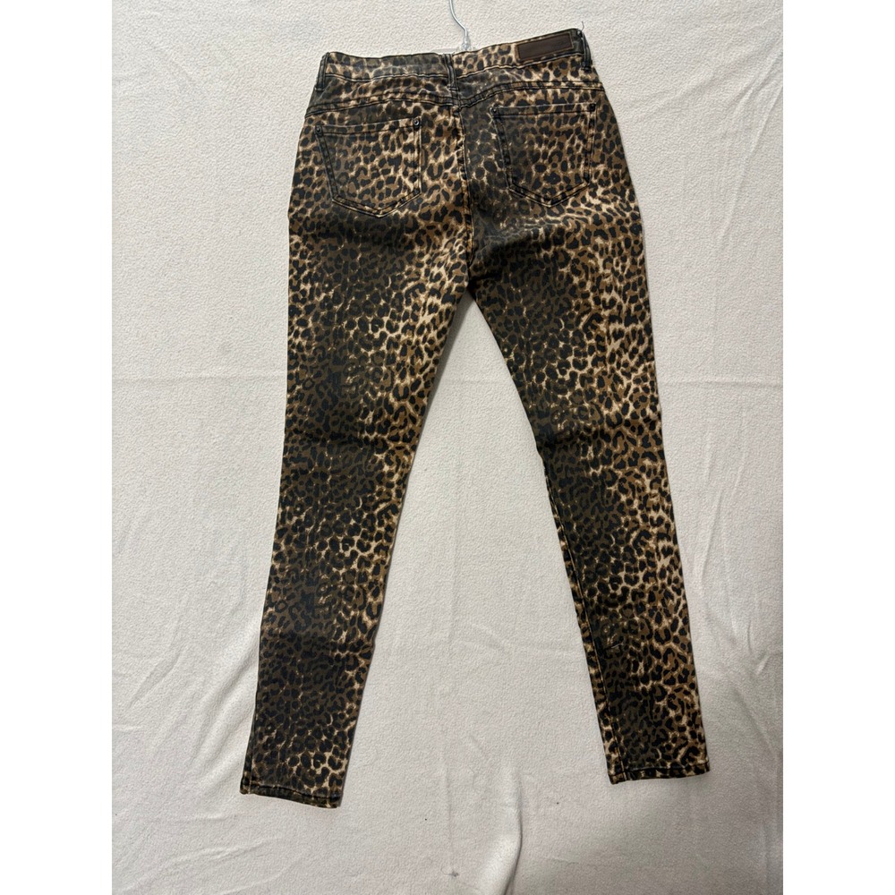 Mossimo Womens Leopard Print Slim Fit Jeans Brown Black Cheetah Size 38/28 - Picture 2 of 3